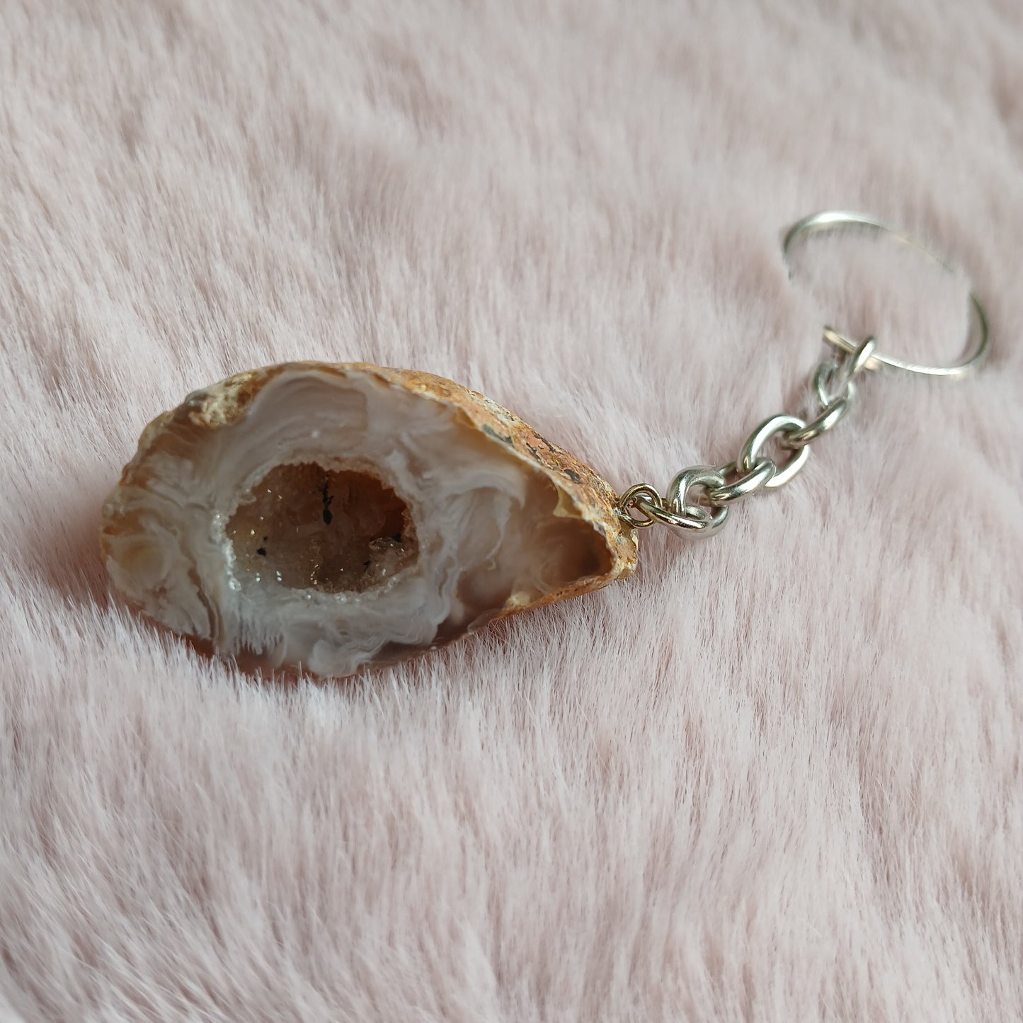Achatgeode Schlüsselanhänger