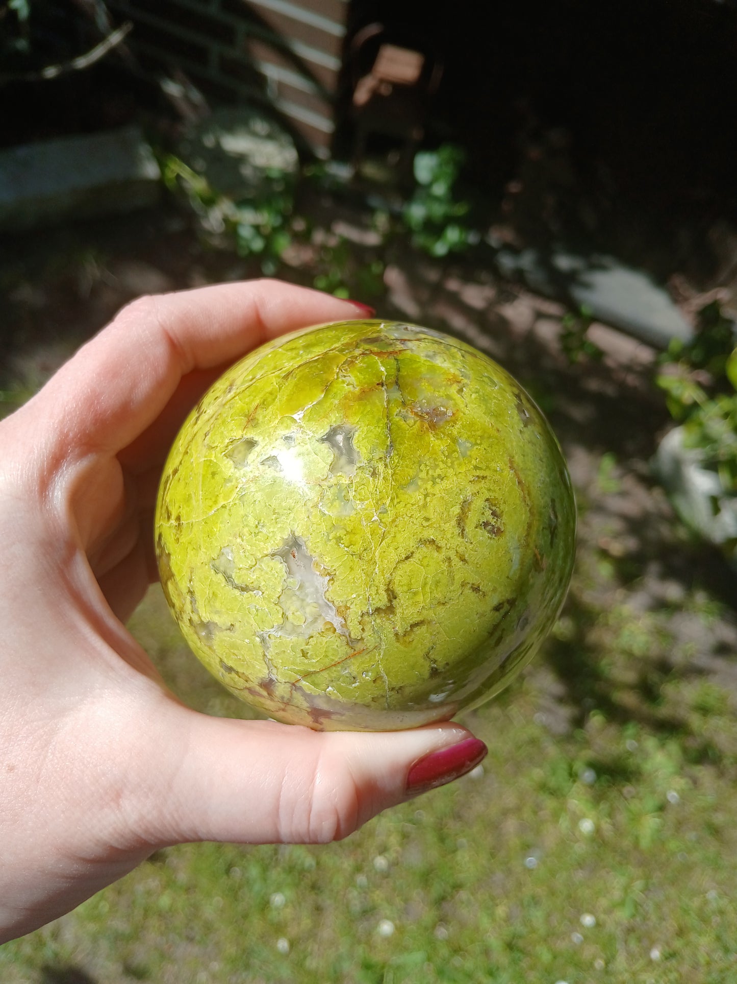 Grüner Opal Kugel 8 cm