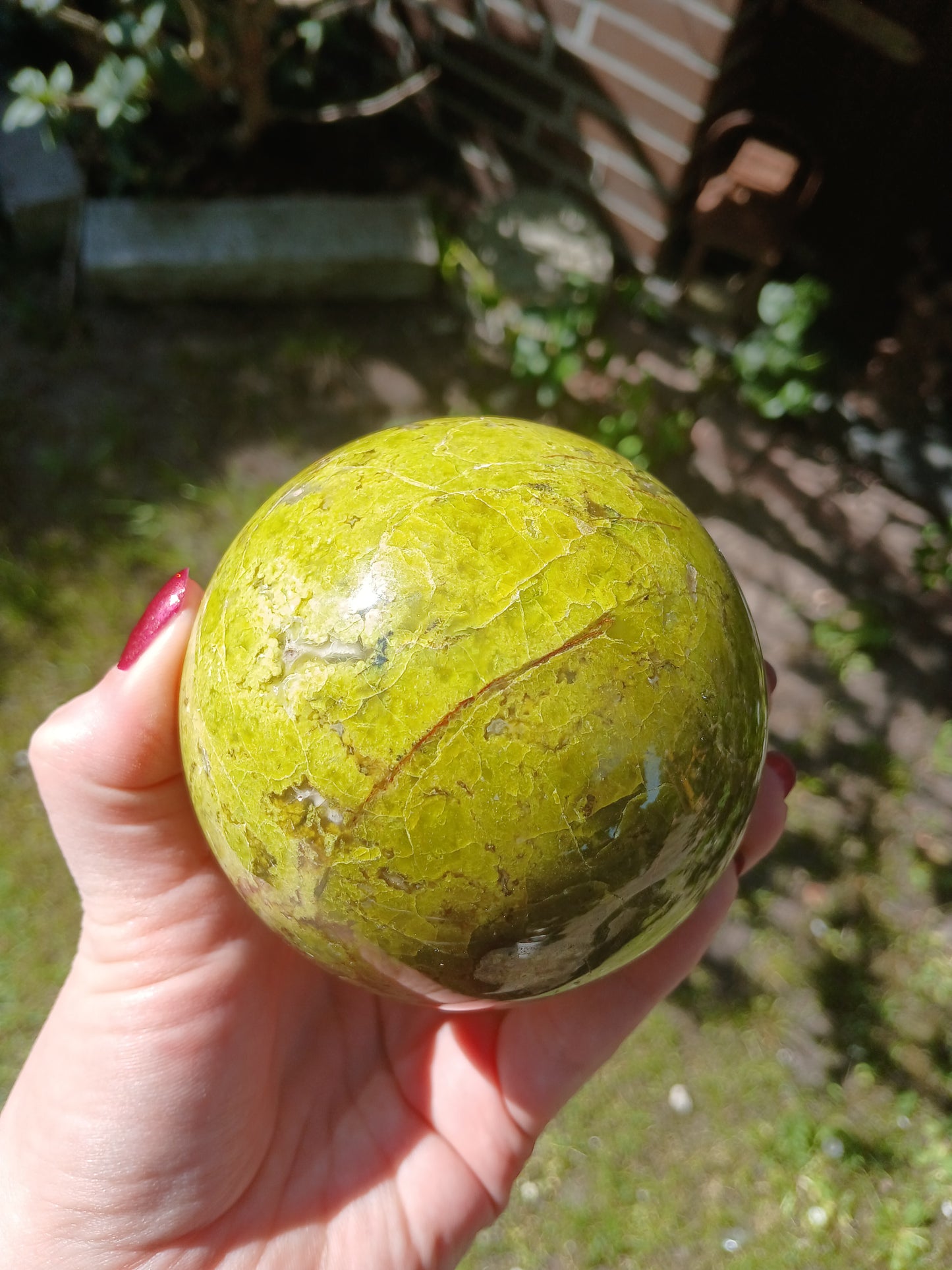 Grüner Opal Kugel 8 cm