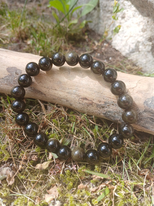 Gold Obsidian Armband 8 mm