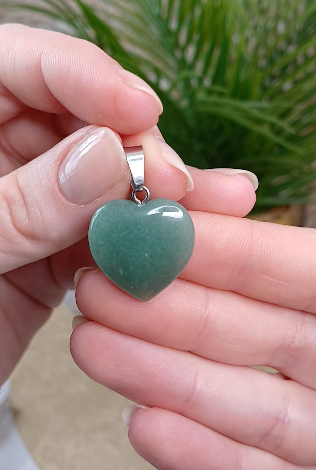 Grüner Aventurin, Edelstein, Herz Anhänger, schmuck