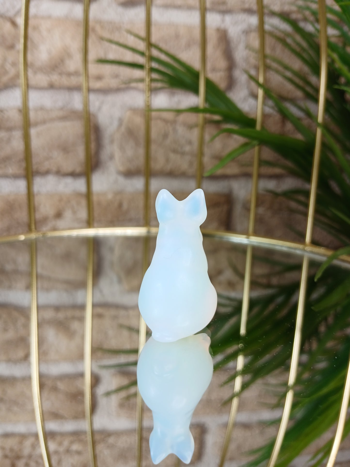 Opalith Hase, Rückseite, Edelstein, figur, Ostern