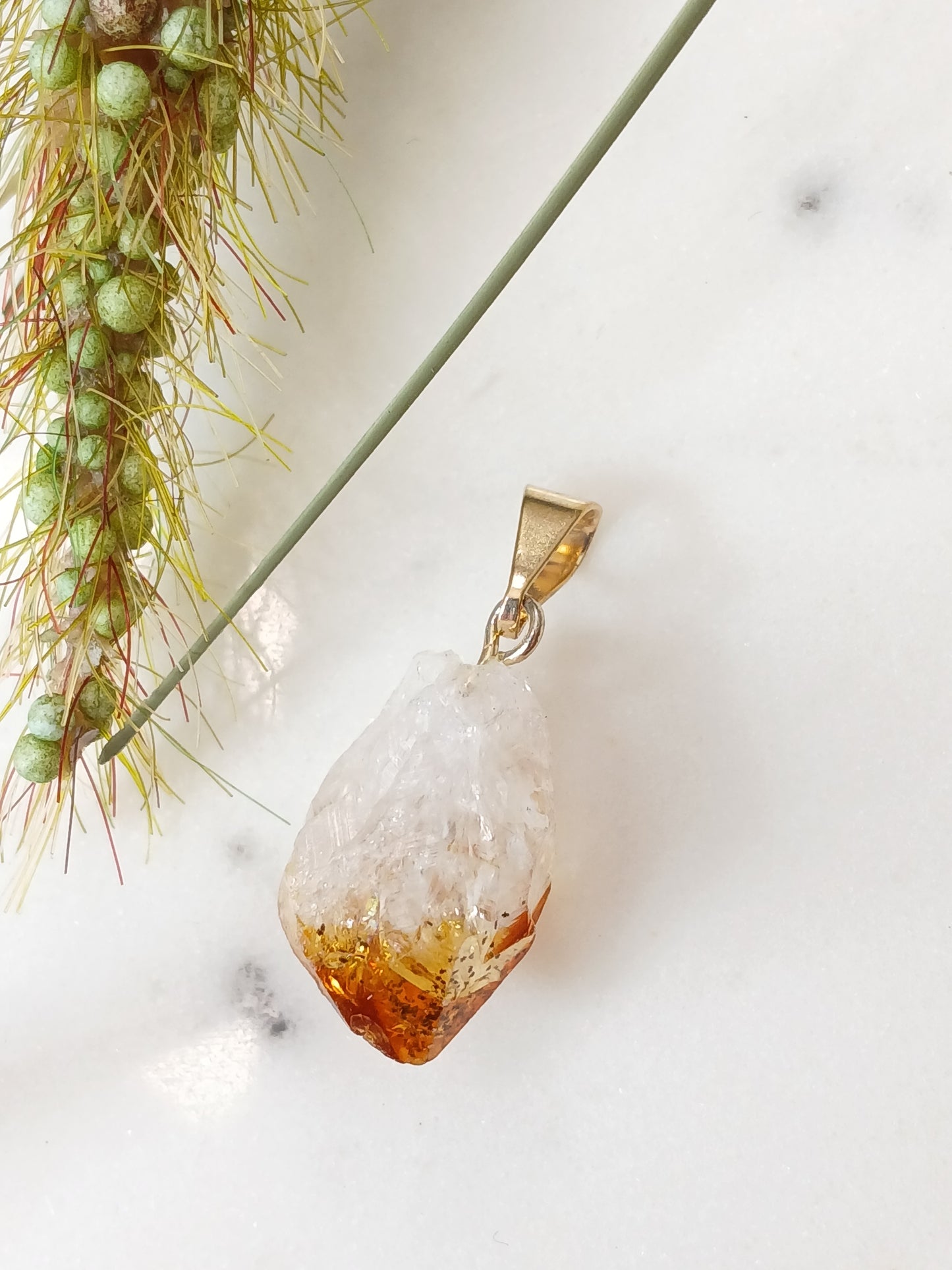 Citrin Spitze Anhänger