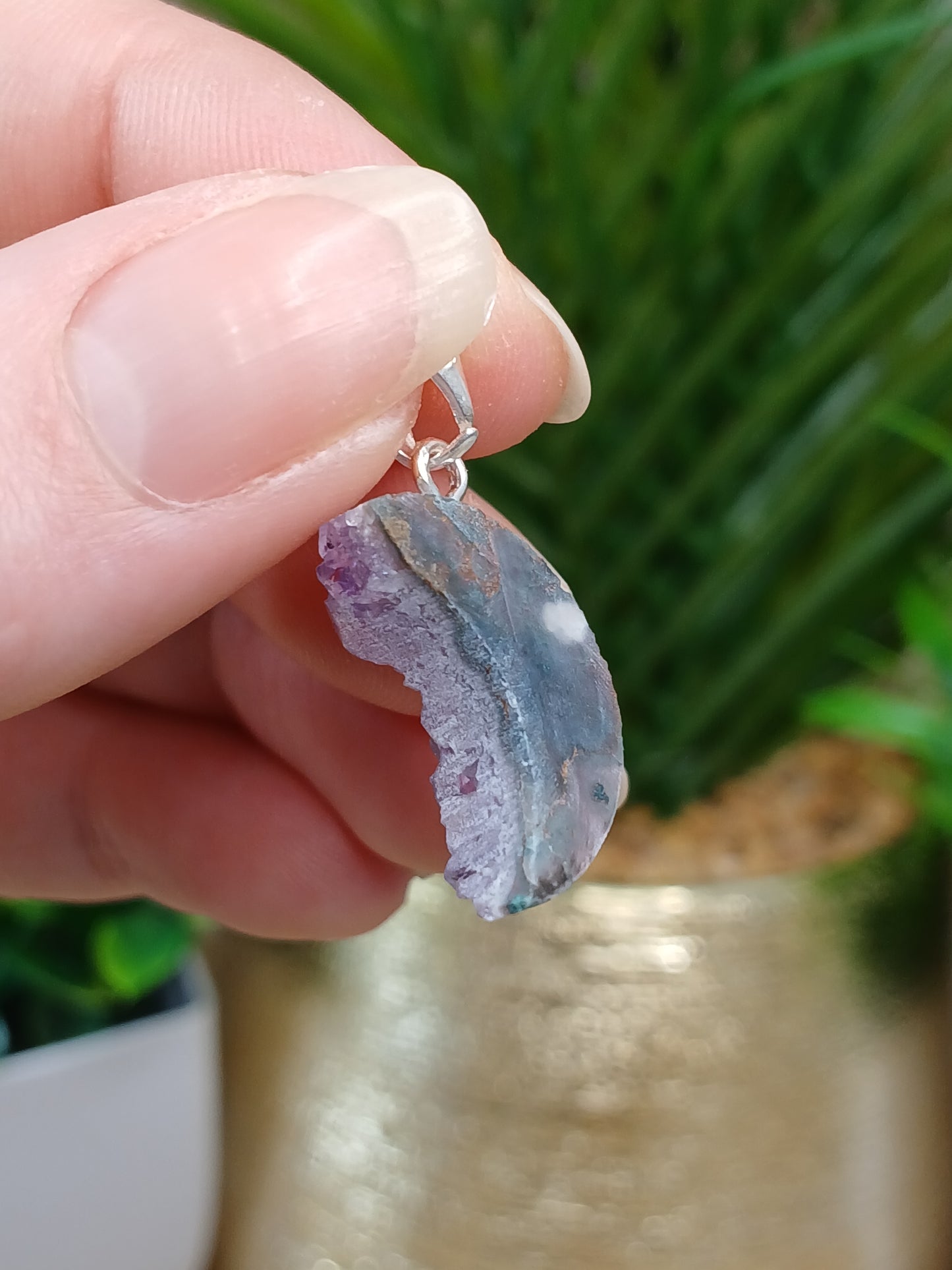 Druzy Amethyst Mond 925er Silber
