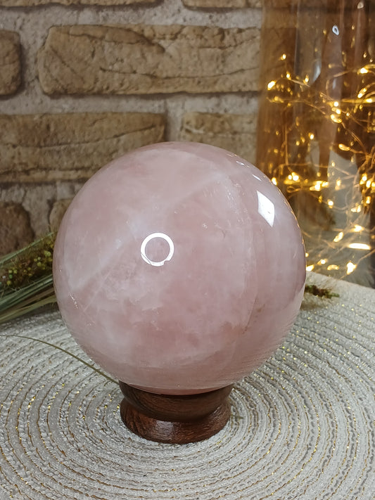Rosenquarz kugel 9,2 cm