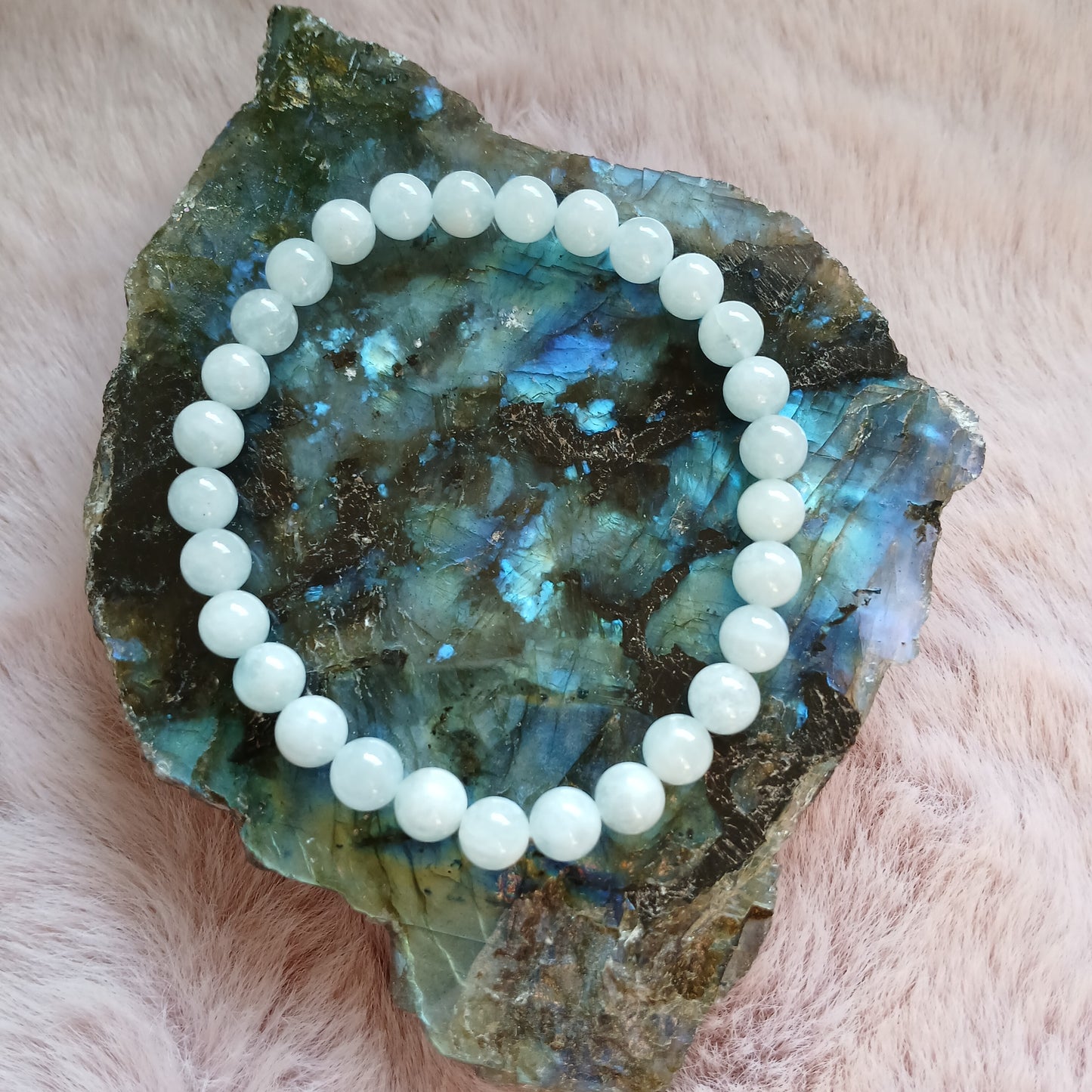 Aquamarin 6mm Armband