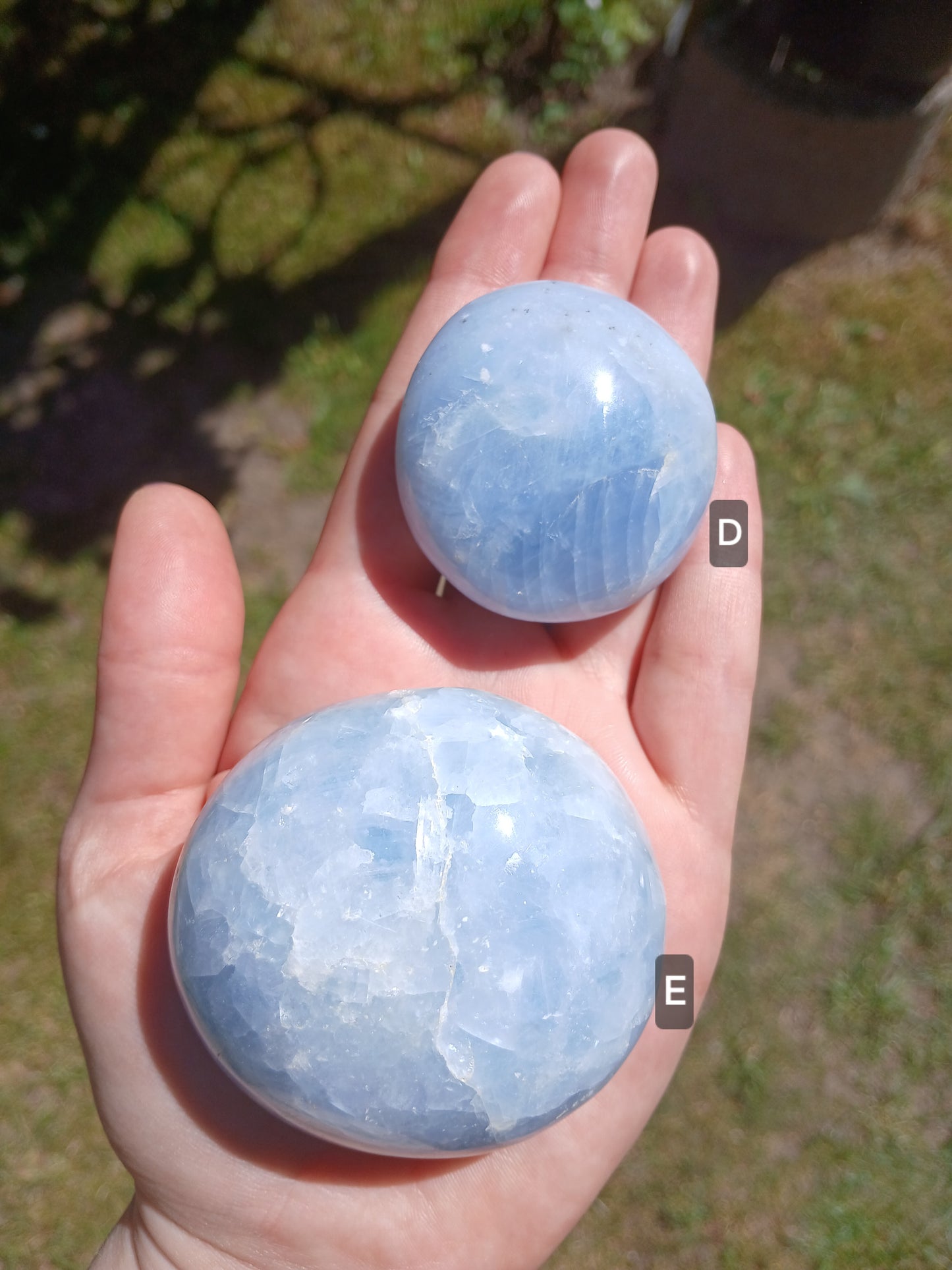 Calcit blau Pebbles / Trommelstein