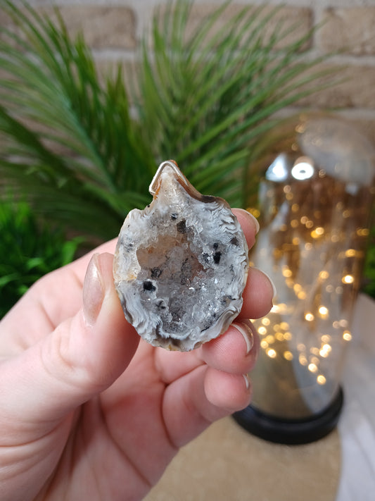Achat Geode Anhänger, Edelstein, druse