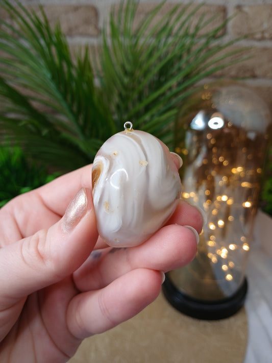 Achat geode Anhänger Rückseite 