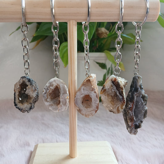 Achatgeode Schlüsselanhänger