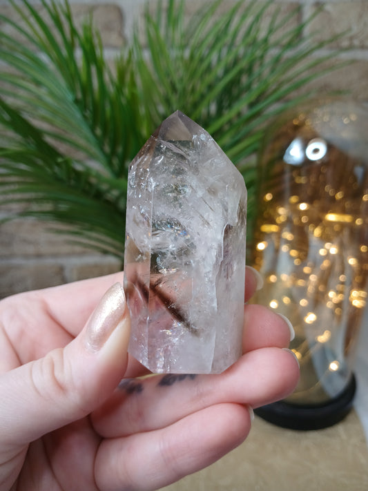 Amethyst / Rauchquarz Spitze, 6,6 cm, aus Brasilien, Edelstein 