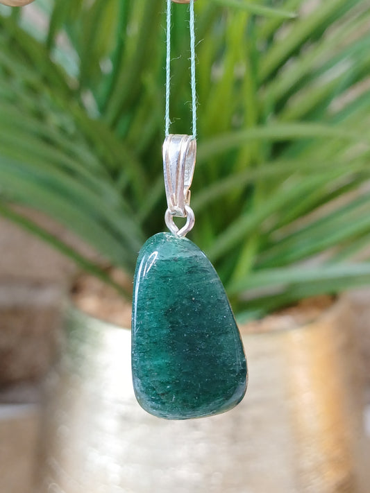 Aventurin Anhänger, 925er Öse, Edelstein, poliert