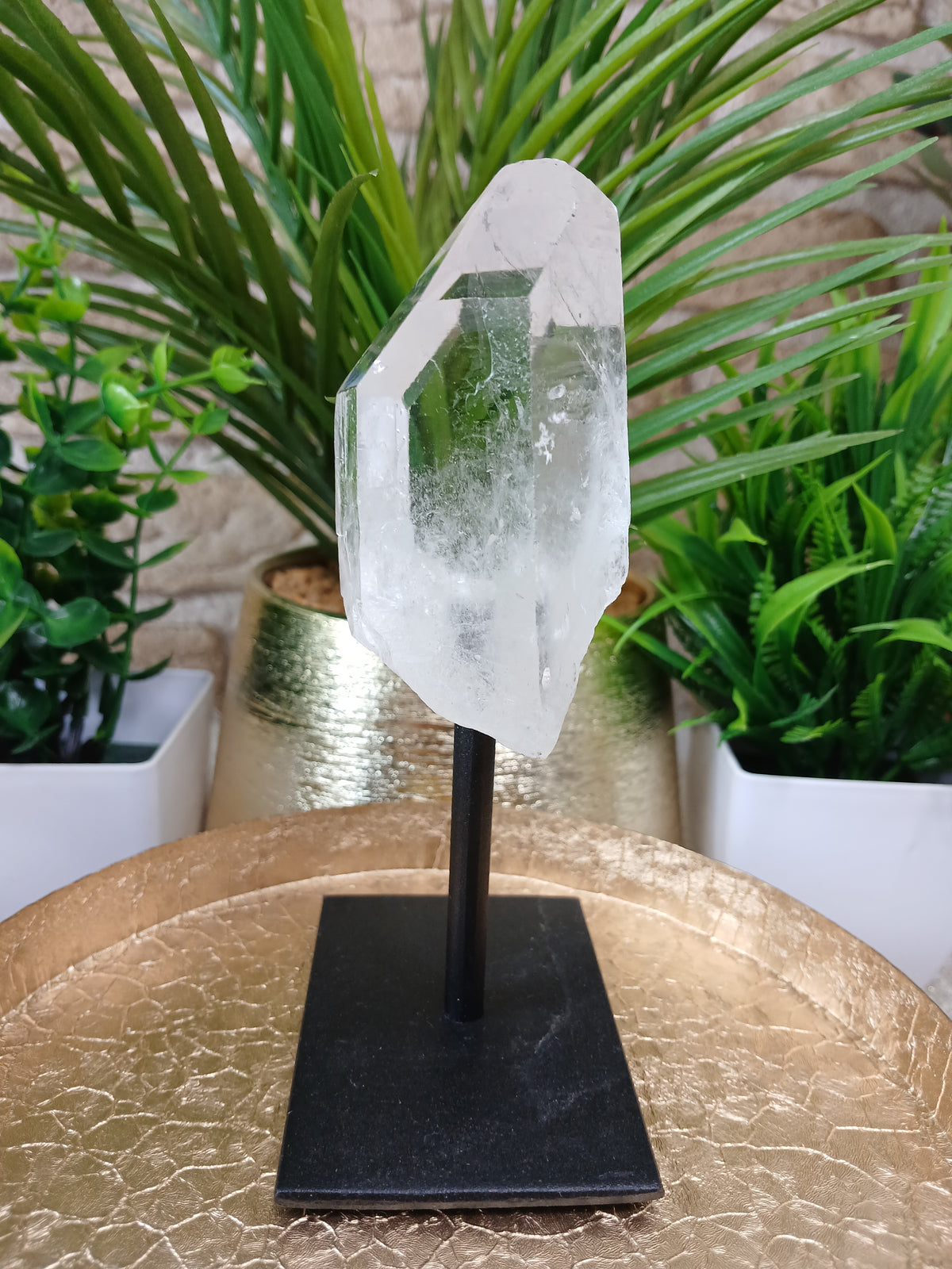 Bergkristall Spitze auf Metallständer