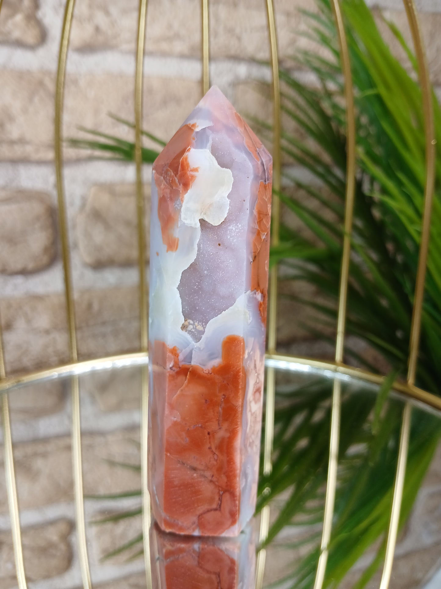 Cotton Candy Achat, Edelstein, Turm, druse, druzy