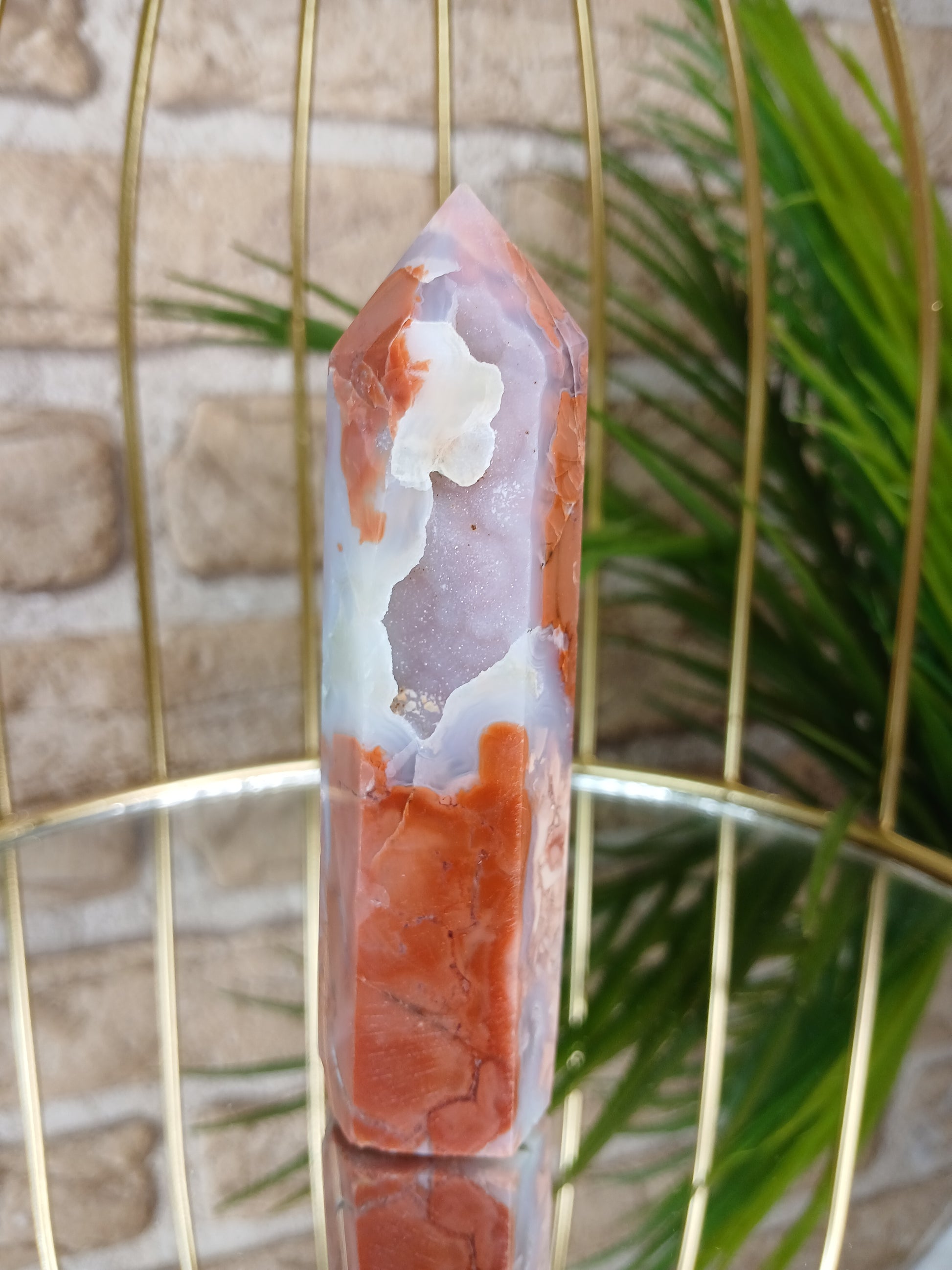 Cotton Candy Achat, Edelstein, Turm, druse, druzy