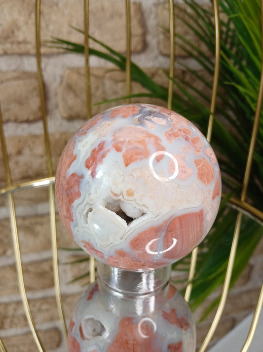 Cotton Candy Achat, Kugel, Edelstein, druse