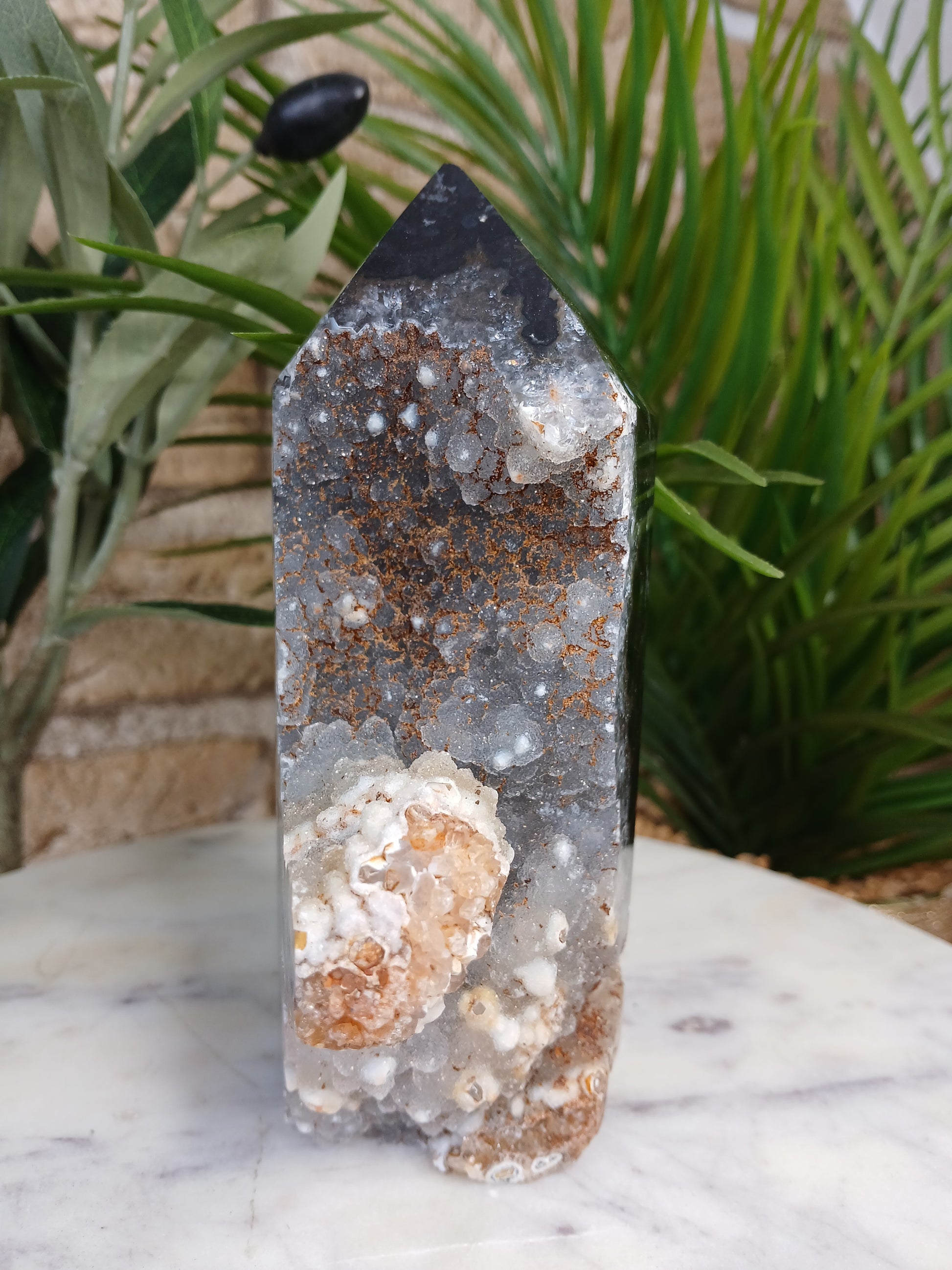 Druzy Achat Spitze