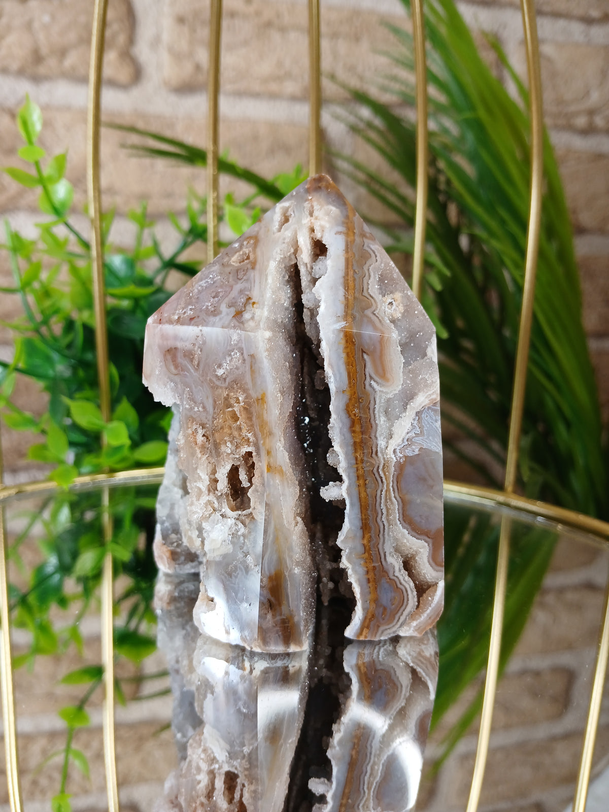 Druzy Achat Spitze