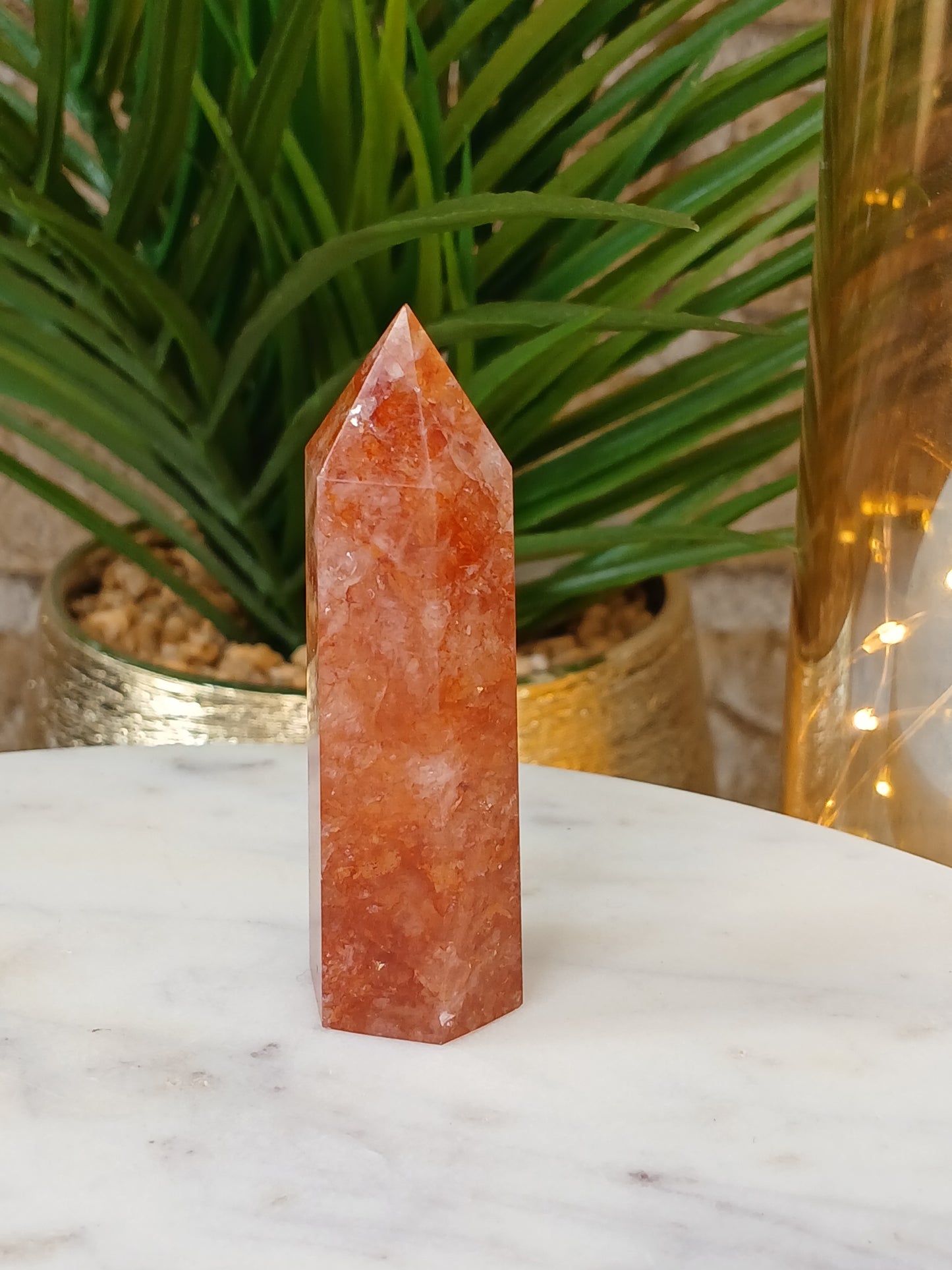 Feuerquarz Turm, 6,5 cm, Edelstein