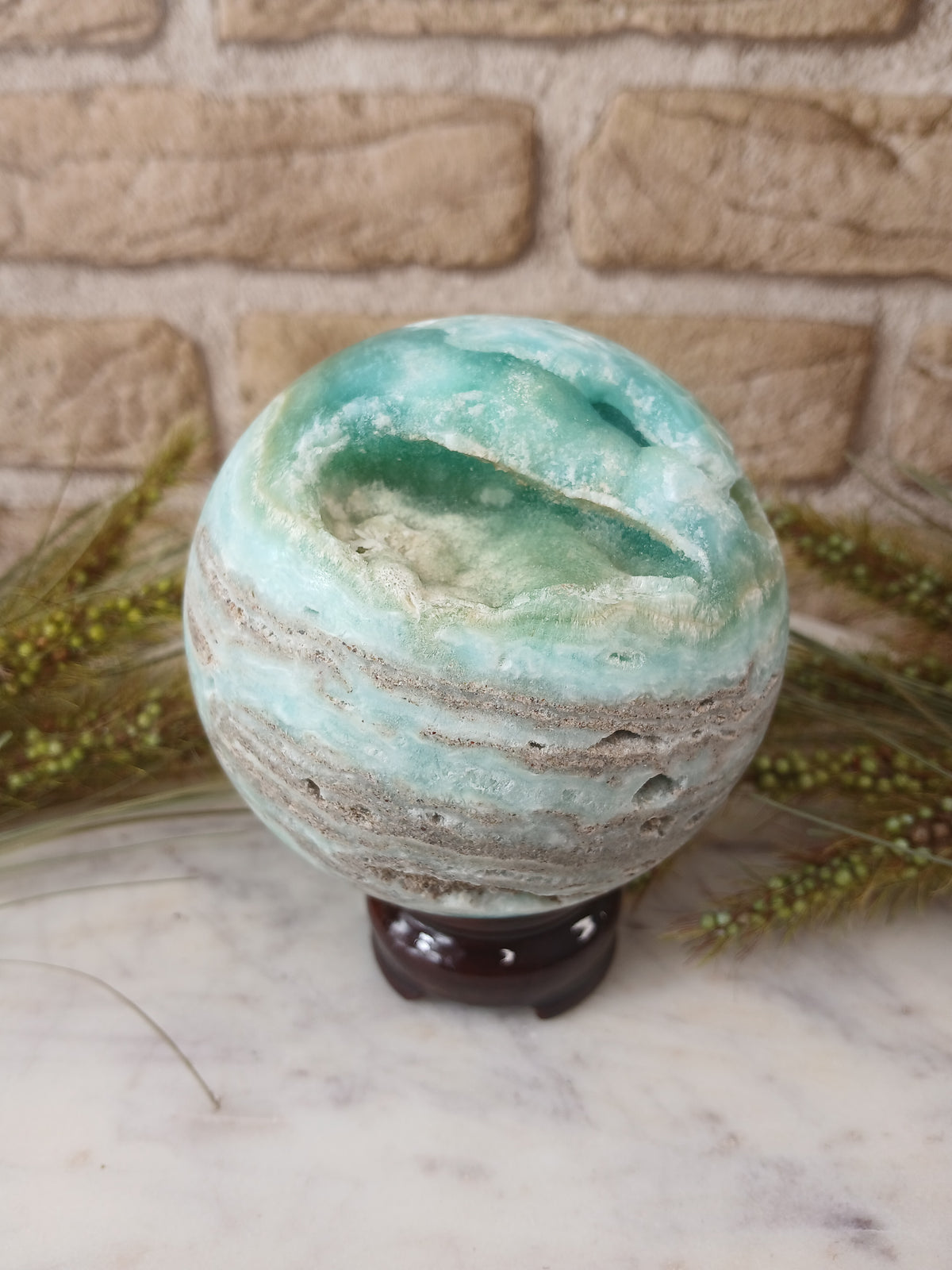 Karibik Calcit Kugel 7,9 cm