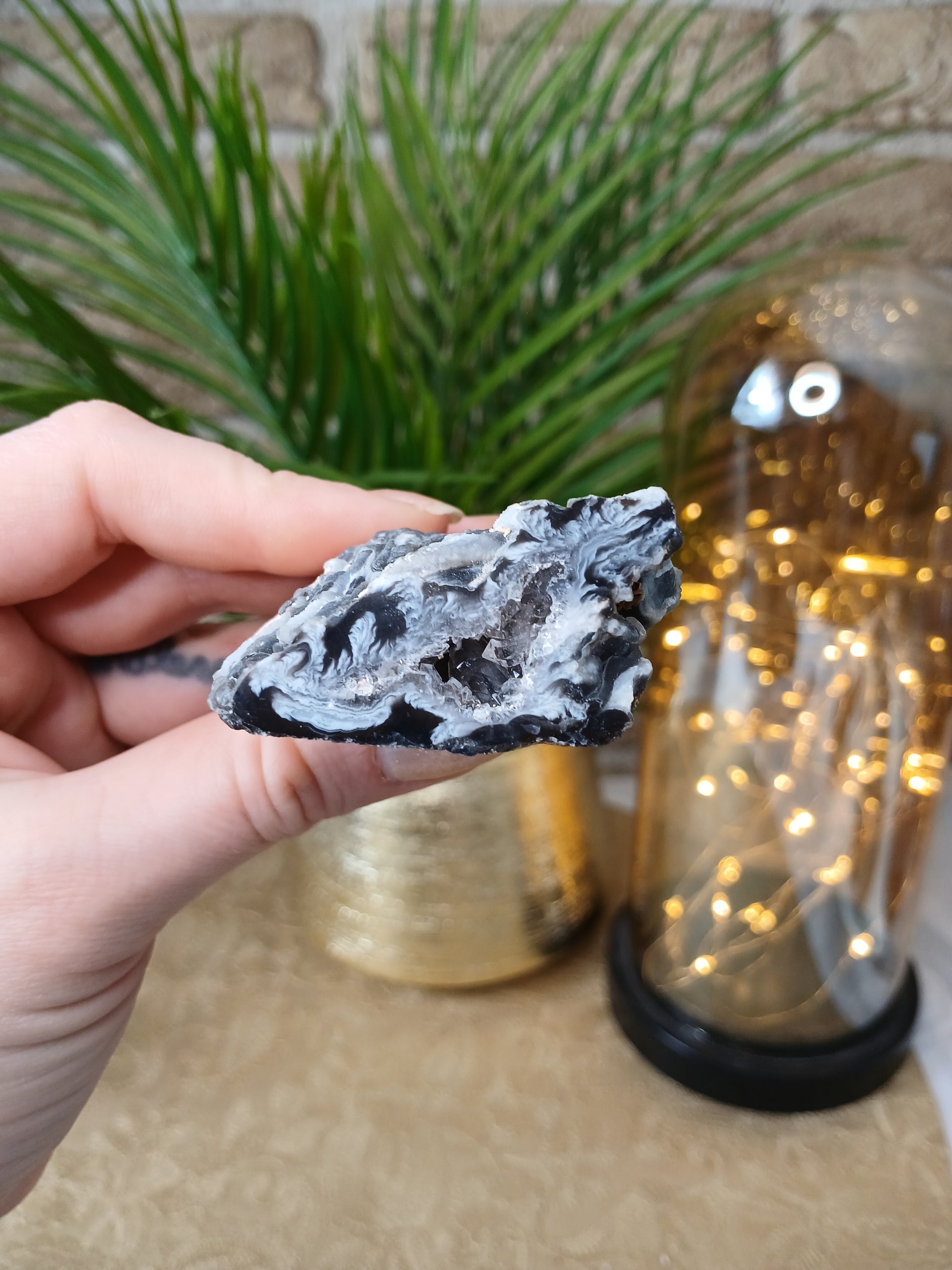 Kleine achat geode, 5,9 cm, Anschnitt, Brasilien 