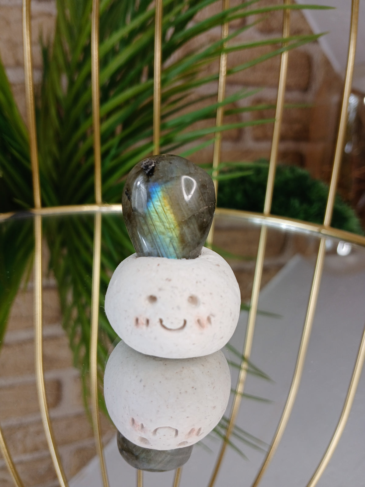 Labradorit Pilz Figur