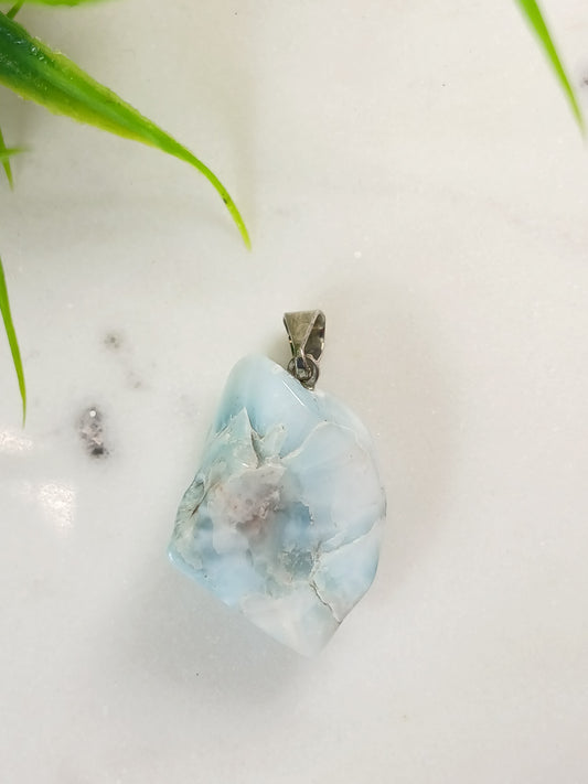 Larimar Trommelstein Anhänger, Edelstein, Einzelstück 