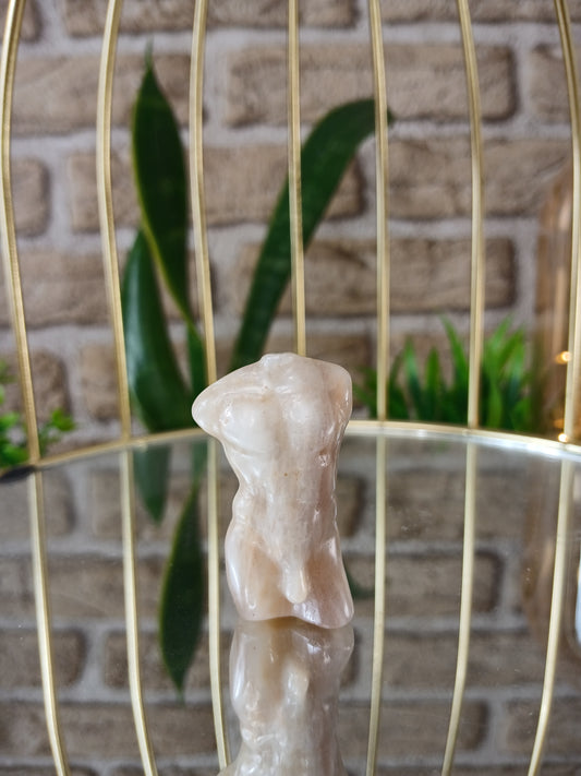 Mondstein Body Mann 4 cm Edelstein Schnitzerei 