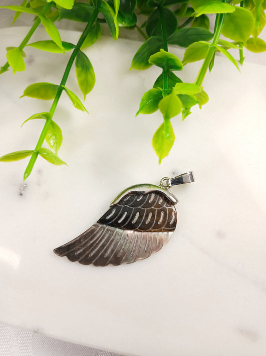 Perlmutt Flügel Anhänger, Nickelfrei, Edelstein 