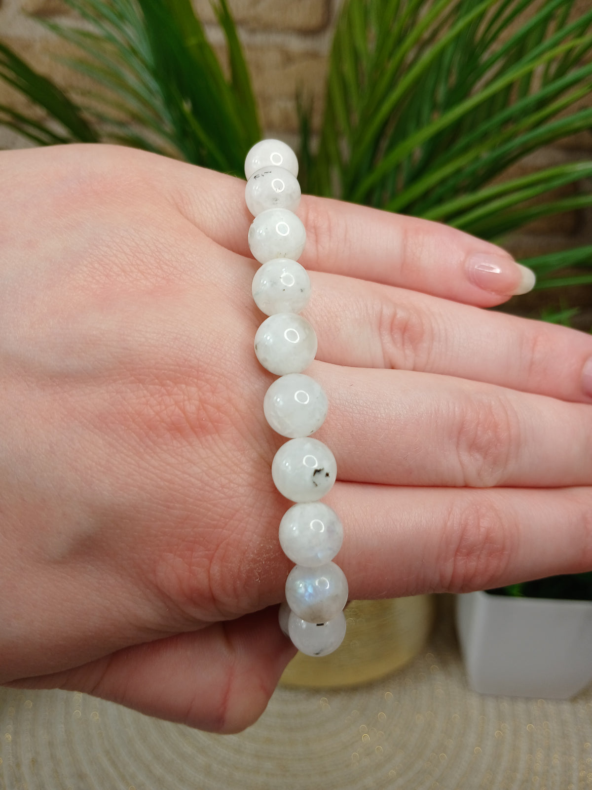 Regenbogen-Mondstein 8mm Armband