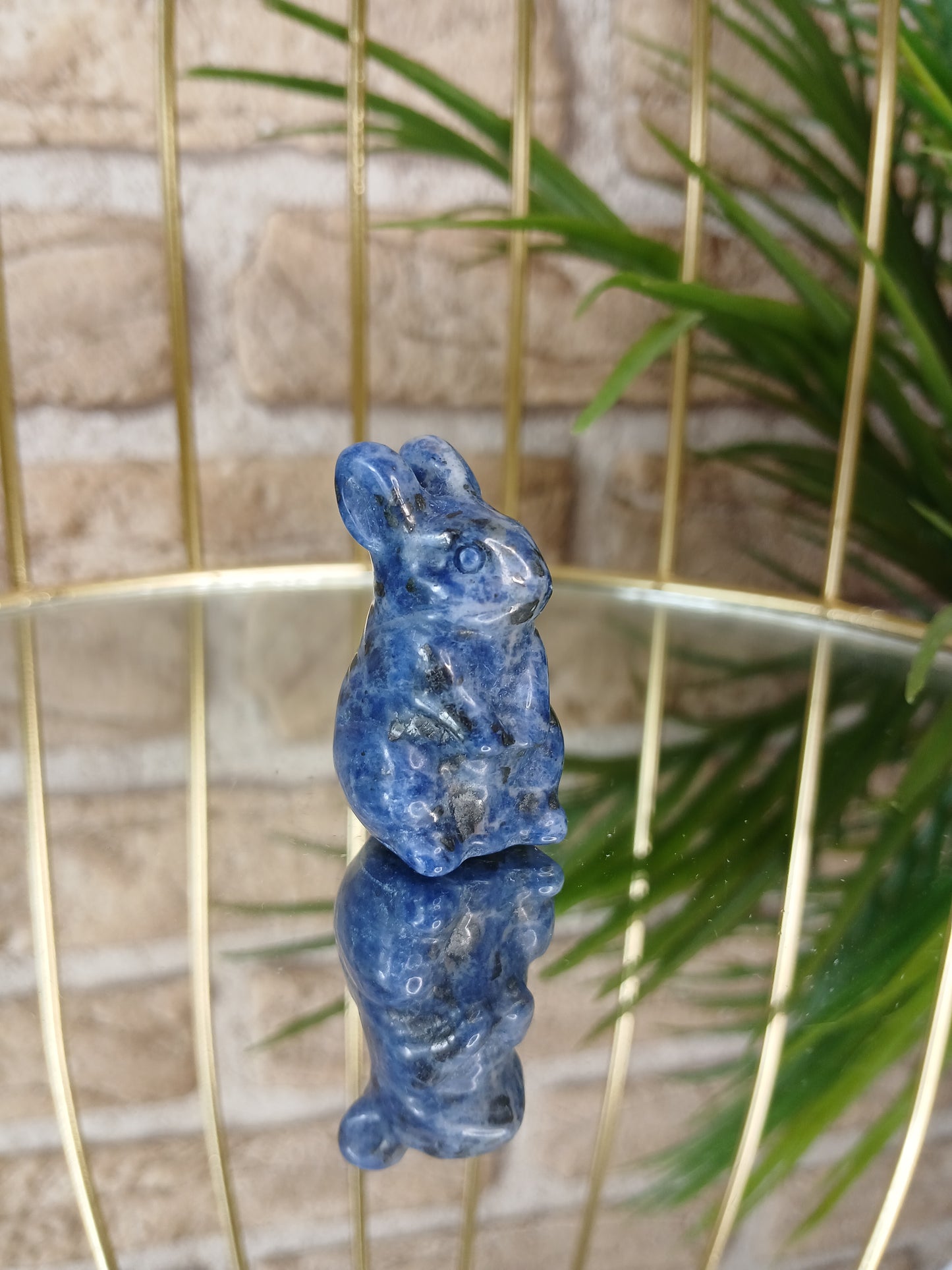 Sodalith Hase, Edelstein, Schnitzerei 