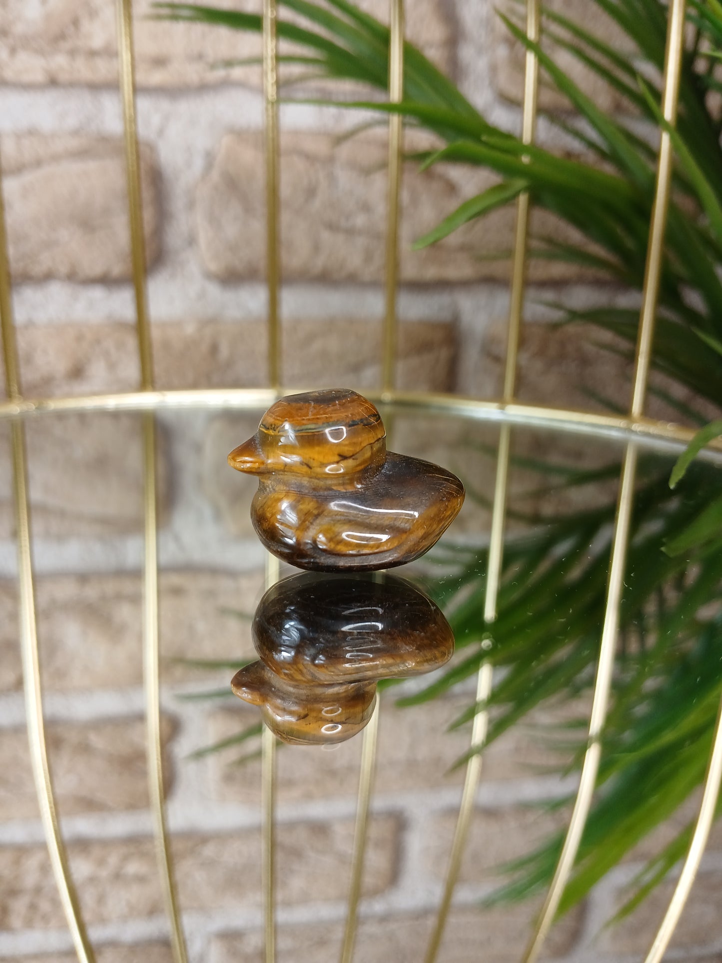 Tigerauge Ente, 2,7 cm, Edelstein, figur