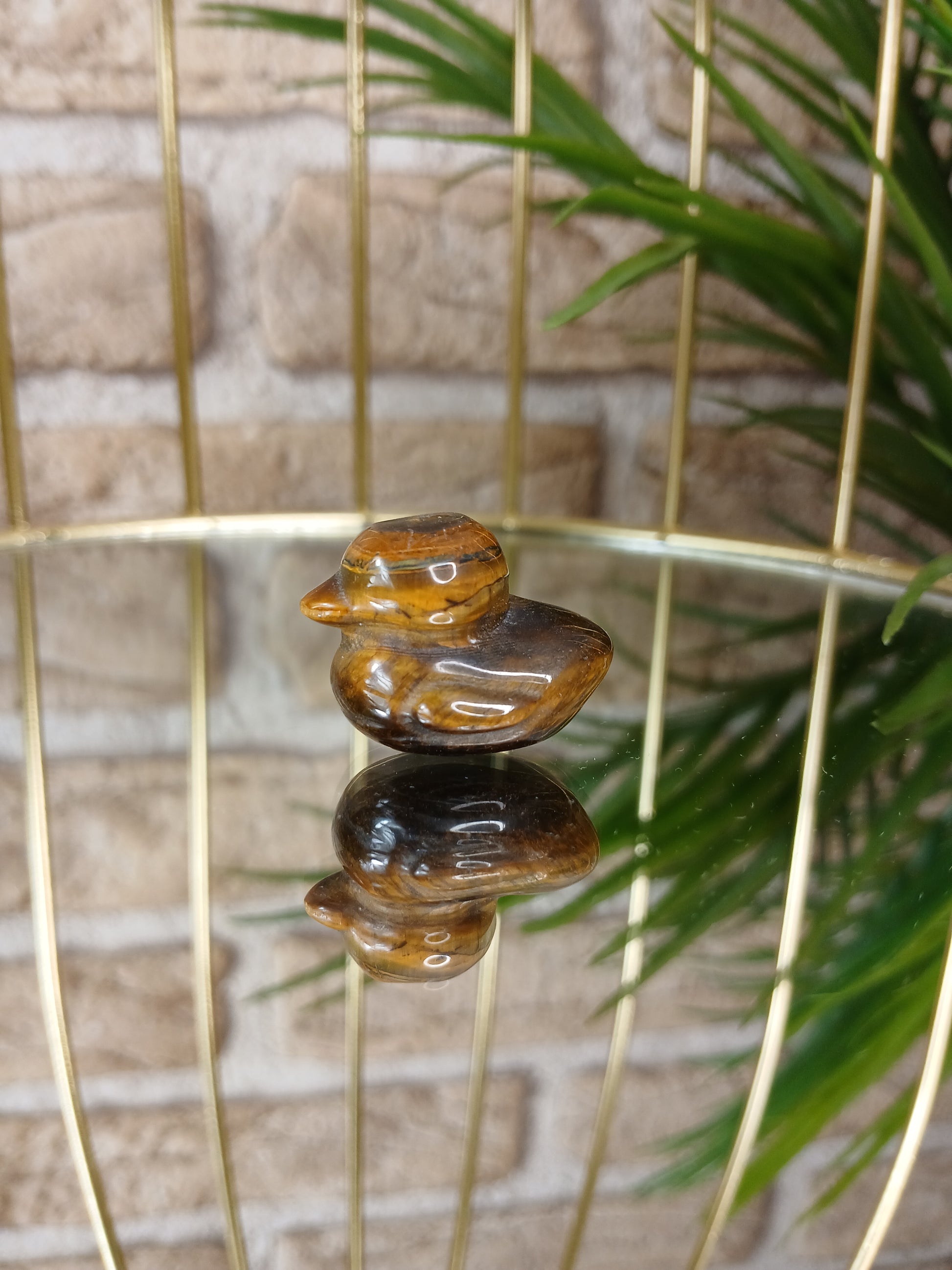 Tigerauge Ente, 2,7 cm, Edelstein, figur