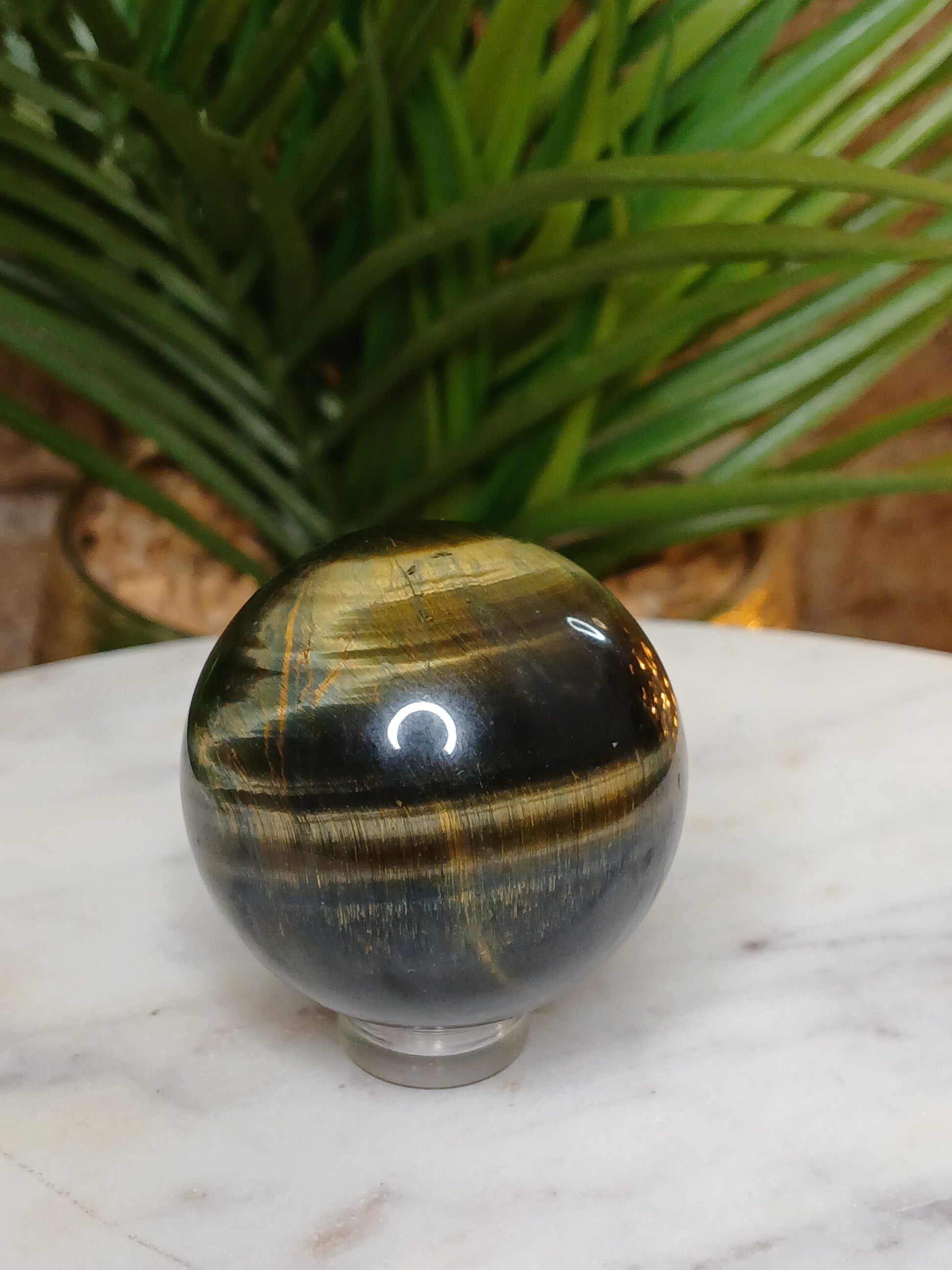 Tigerauge Kugel, 4cm, poliert, Edelstein 