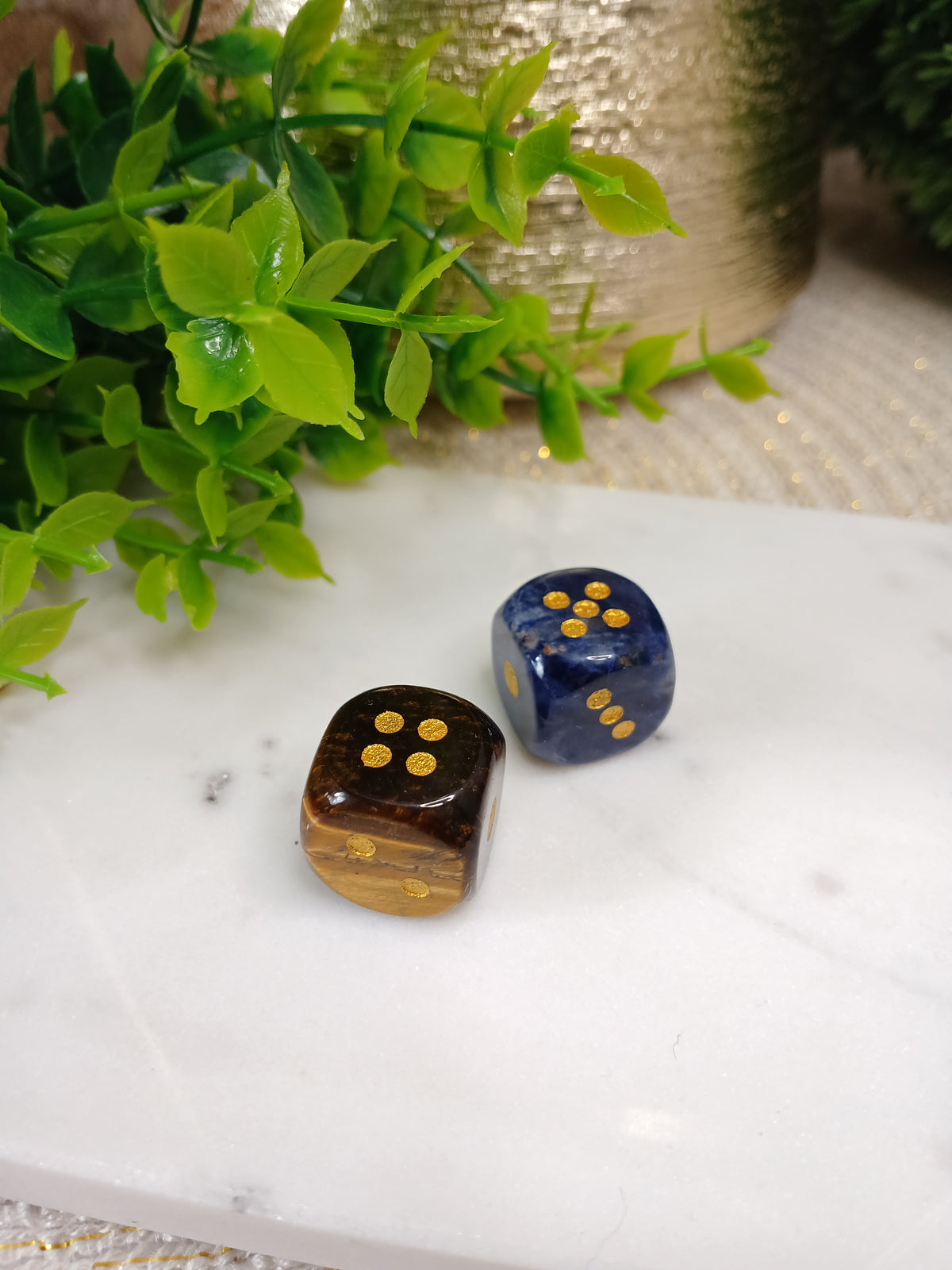 Tigerauge/ Sodalith Spiel Würfel
