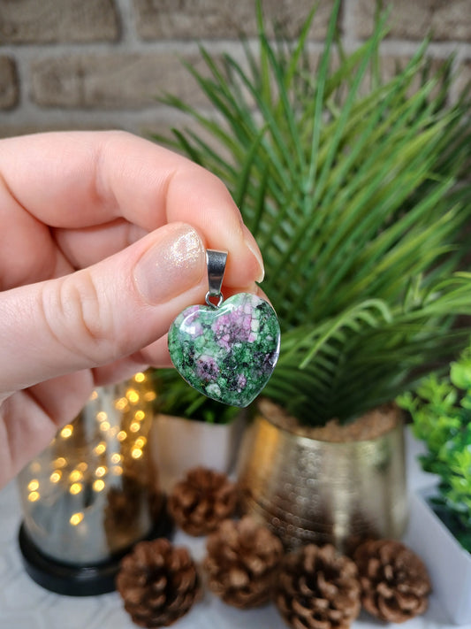Zoisit herz Anhänger, Edelstein 