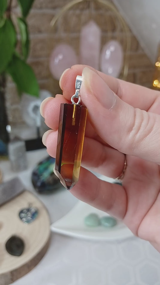 Naturcitrin Anhänger mit 925er Öse