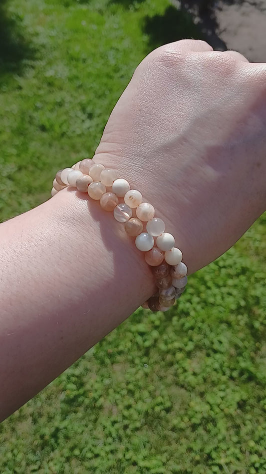 Mondstein Armband 6mm