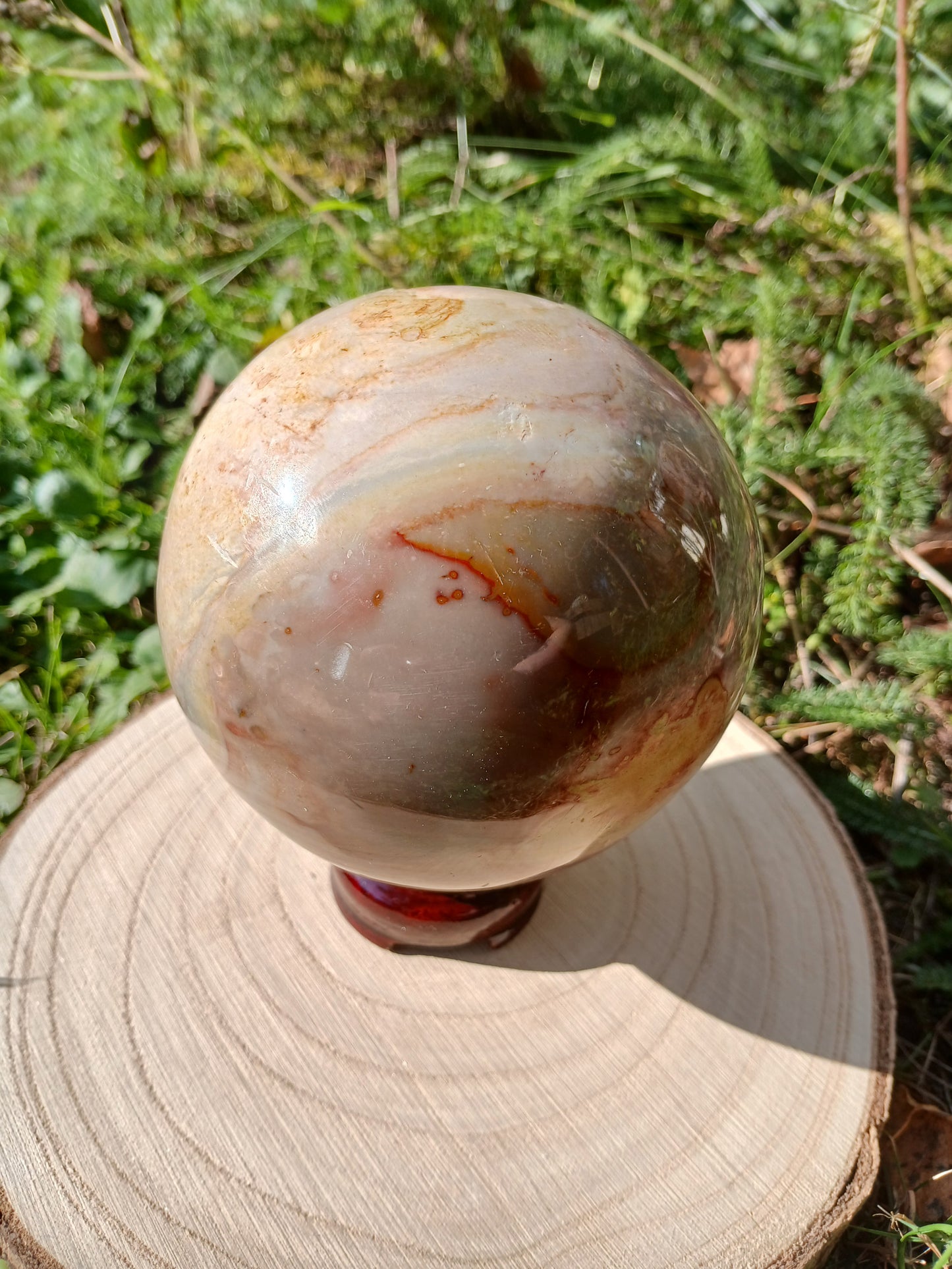 Polychromer Jaspis Kugel 8,7 cm