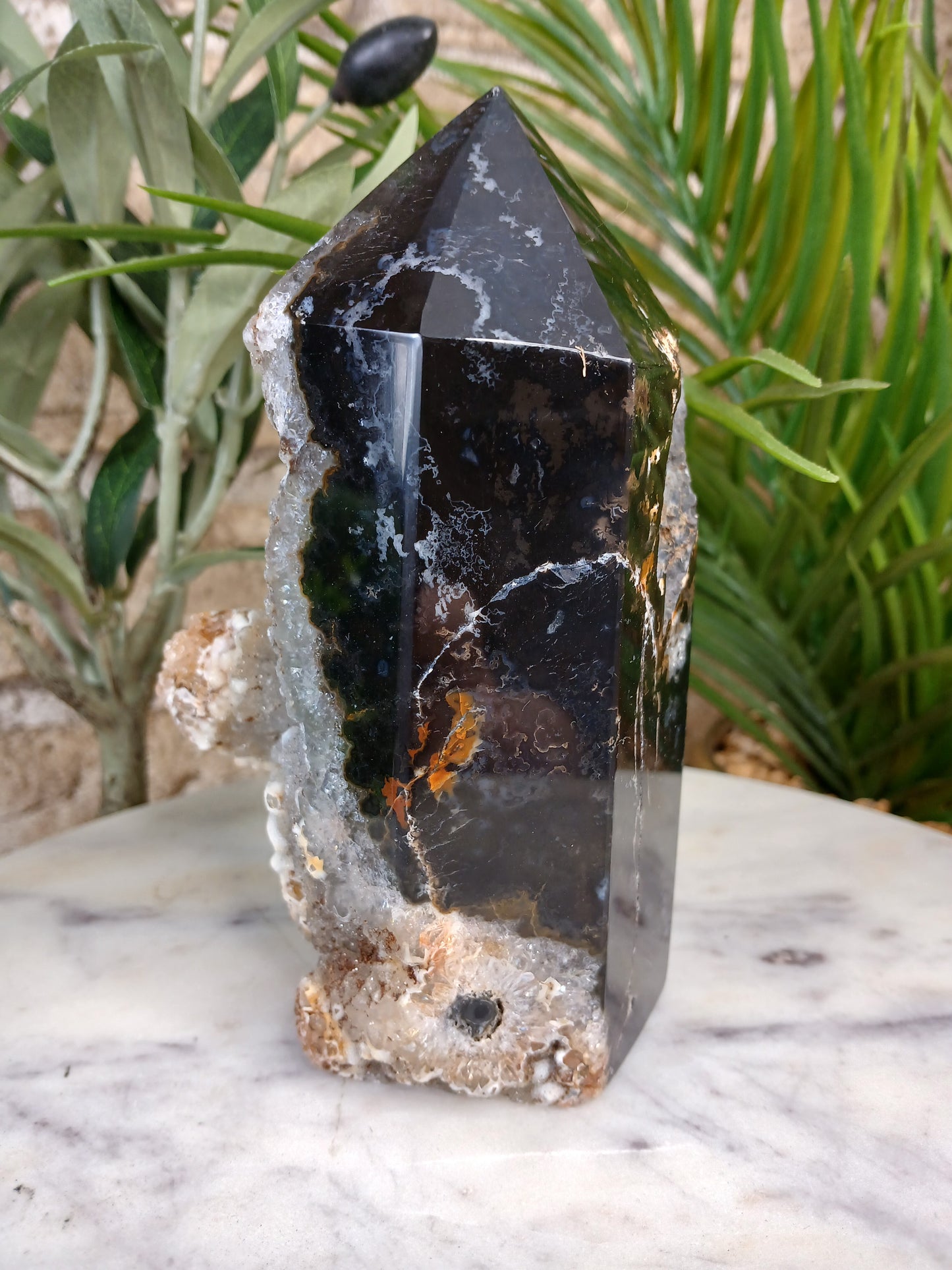 Druzy Achat Spitze