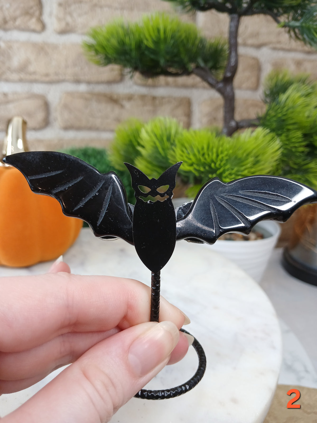 Obsidian Fledermaus auf Ständer