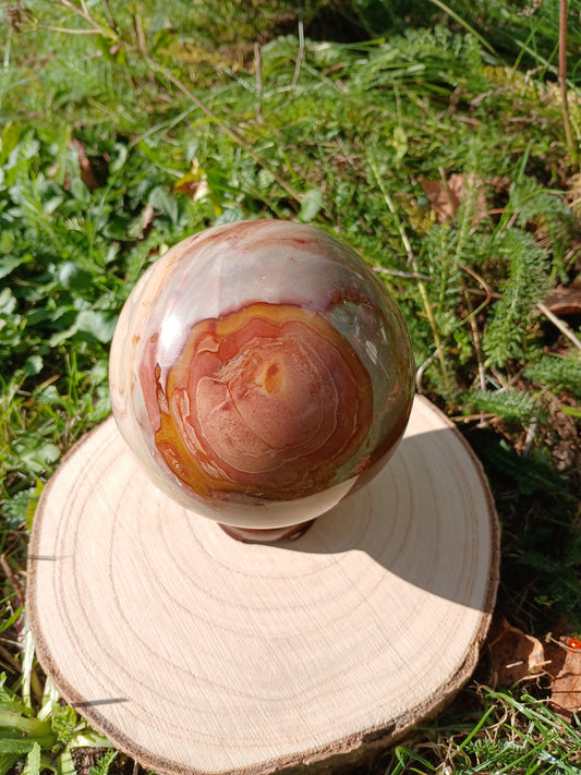 Polychromer Jaspis Kugel 8,7 cm