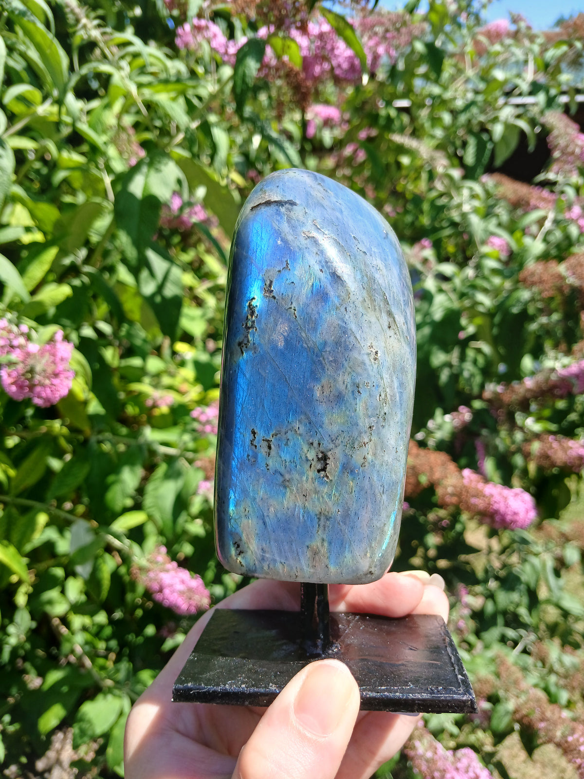 Labradorit auf Metallständer
