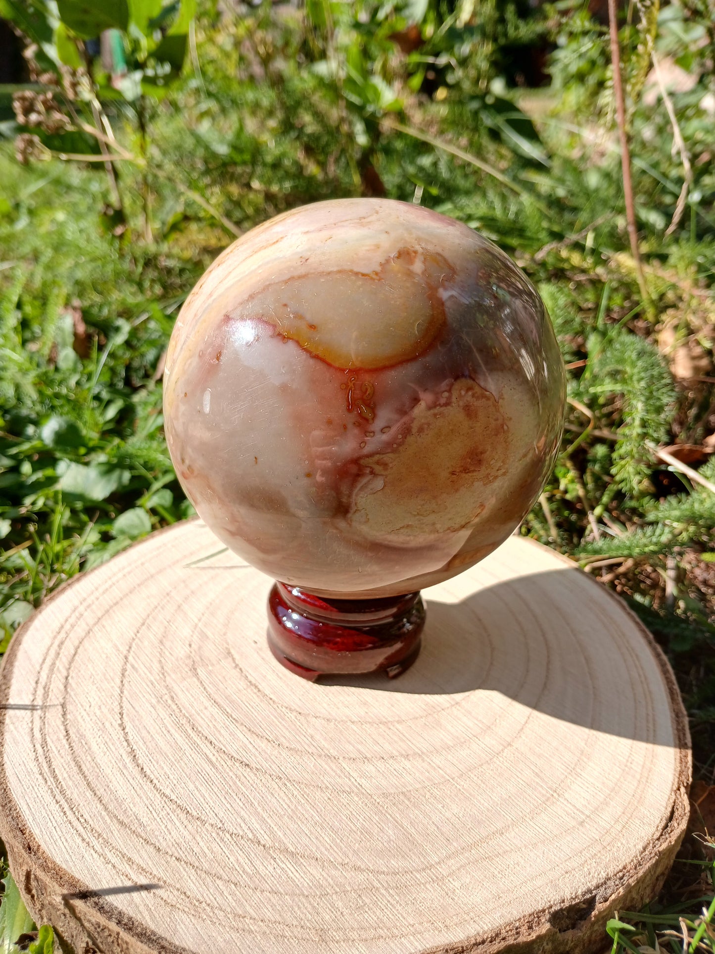 Polychromer Jaspis Kugel 8,7 cm