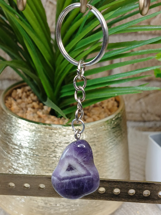 Chevron Amethyst Schlüsselanhänger
