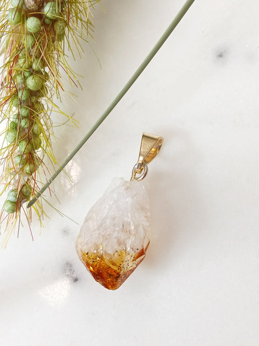 Citrin Spitze Anhänger