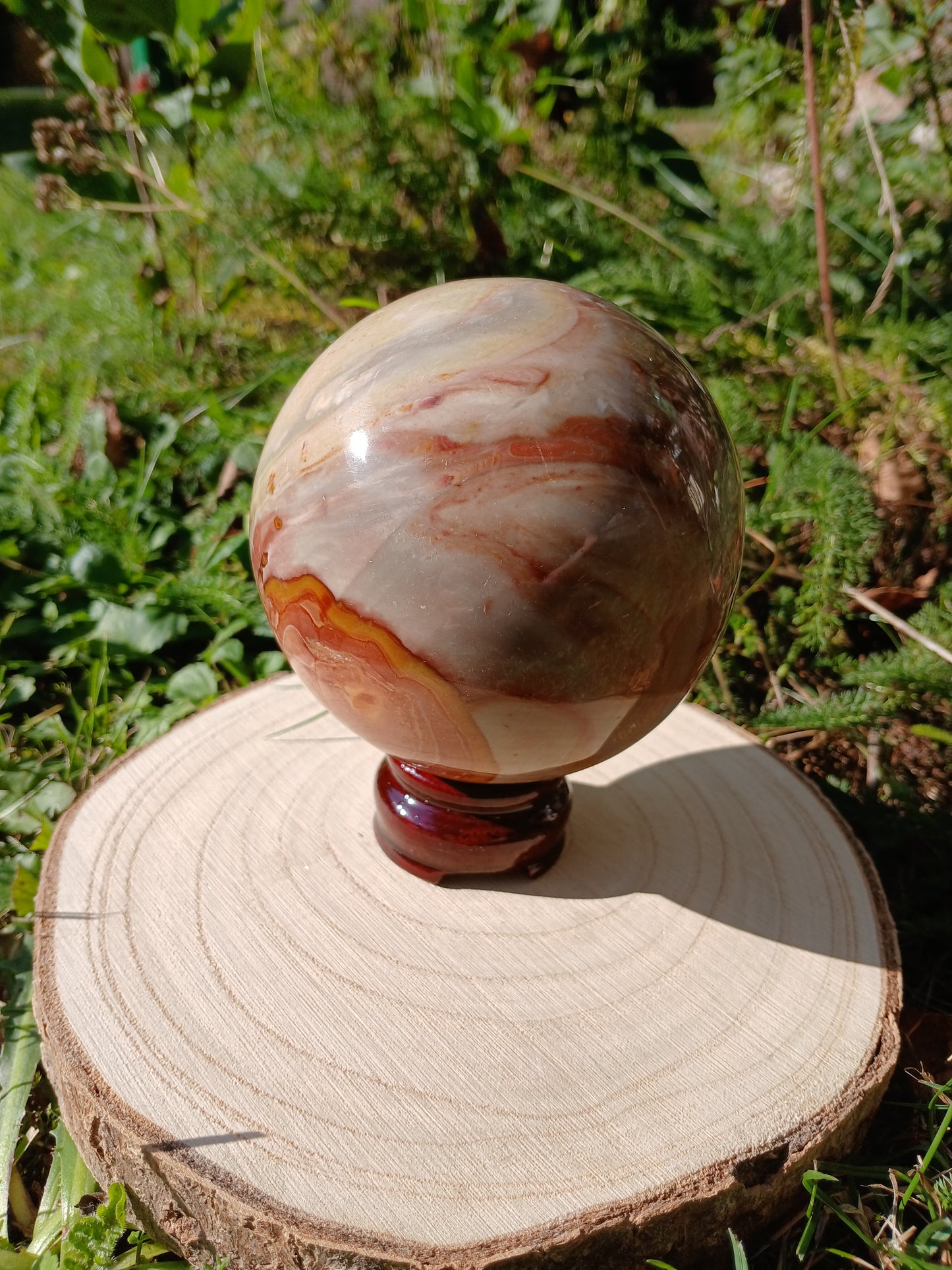 Polychromer Jaspis Kugel 8,7 cm