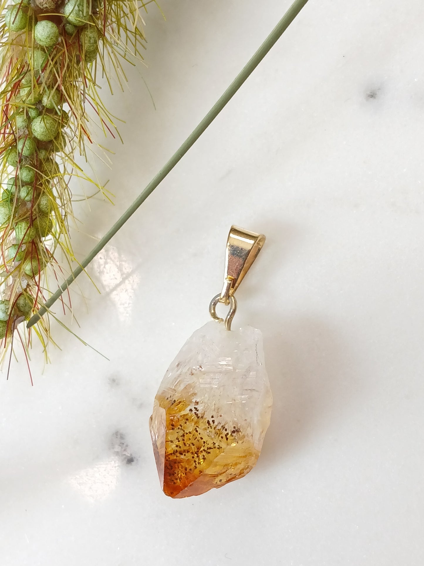 Citrin Spitze Anhänger