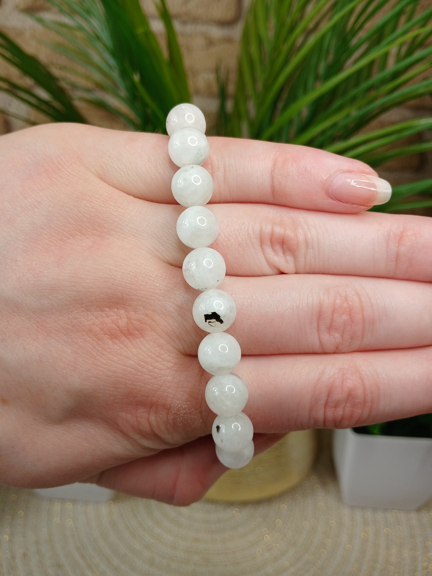 Regenbogen-Mondstein 8mm Armband