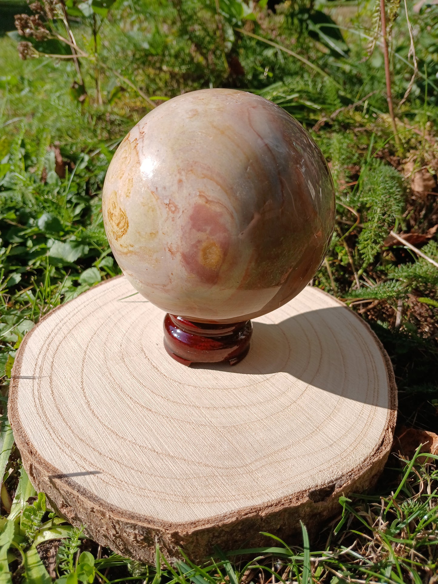 Polychromer Jaspis Kugel 8,7 cm